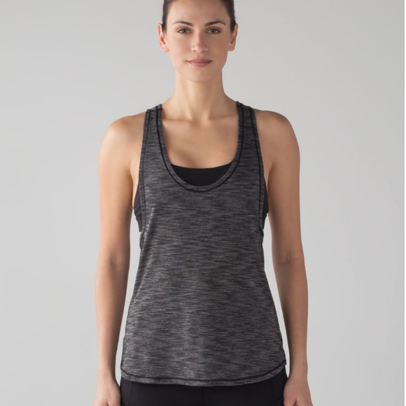Glide and Stride Shelf Bra Tank Top *Medium Support Heathered Black/Black Sz 10 - Picture 1 of 3